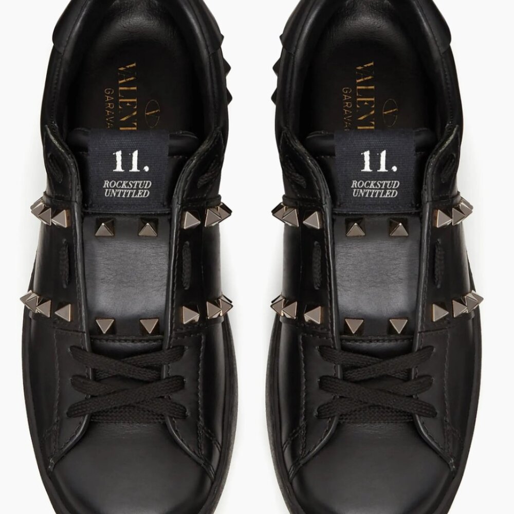 Valentino Black Rockstud Sneakers size 9